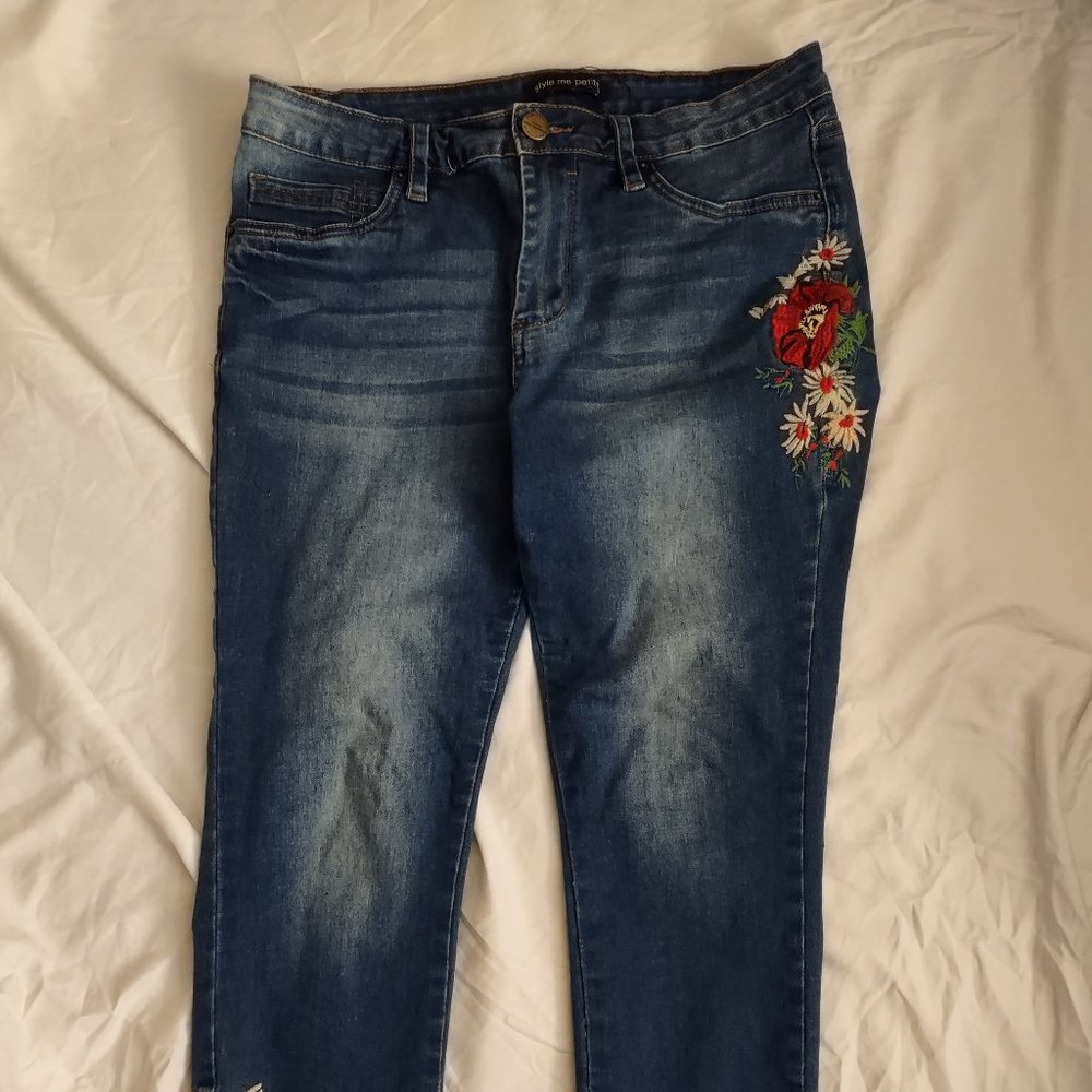 Style Me Petites Floral Jeans